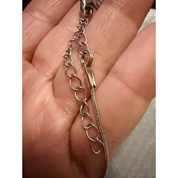 Lia Sophia Pendant Necklace Sparkling Shades Of Blue Silver Tone Snake Chain - Picture 5 of 10